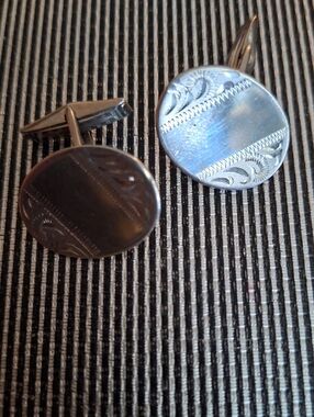 1930s Art Deco Sterling Silver Cuff Links